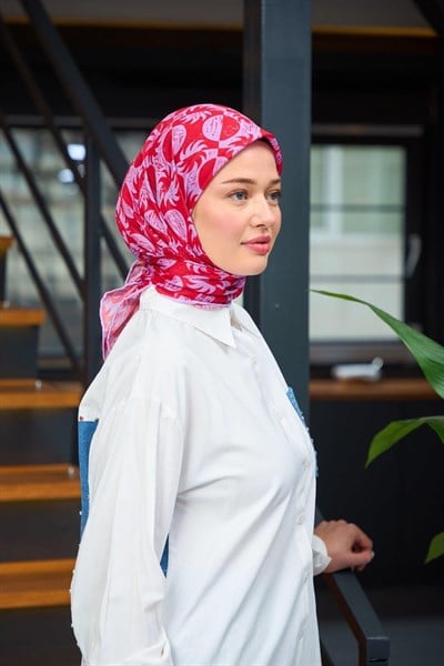 Harmony Collection Soft Eşarp Kırmızı Pembe 1182-10