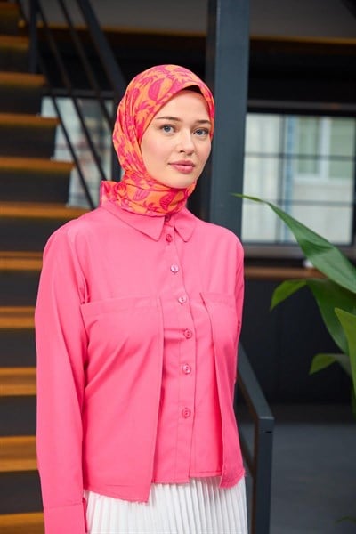 Harmony Collection Soft Eşarp Pembe Hardal 1182-09
