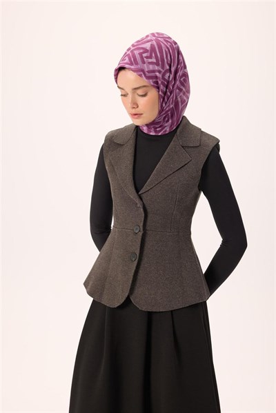 İnce Pamuk Soft Eşarp Lila Eflatun Leylak Desenli Nefes Alan 90X90