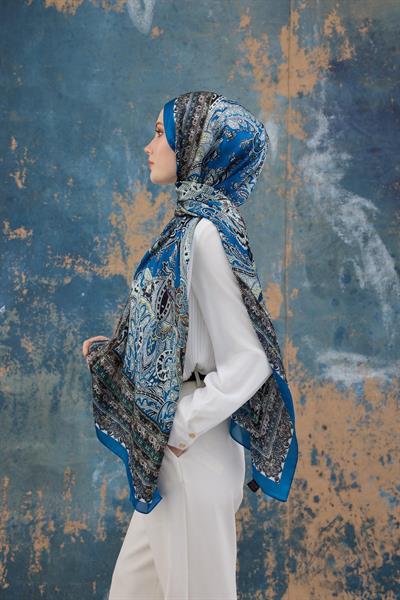 İndigo Hint Vual Şal -  5007-03