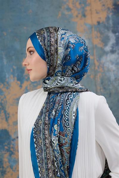 İndigo Hint Vual Şal - 5007-03