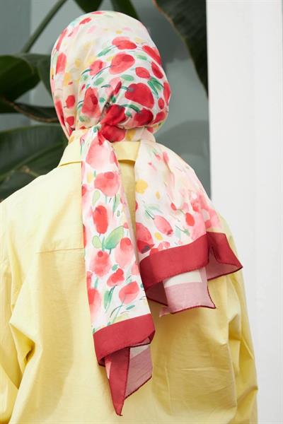 İpekhan Botanik Serisi Kırmızı Pamuk Viskon Şal 3023-03