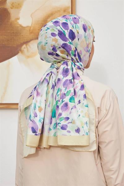 İpekhan Botanik Serisi Mor Pamuk Viskon Şal 3023-07