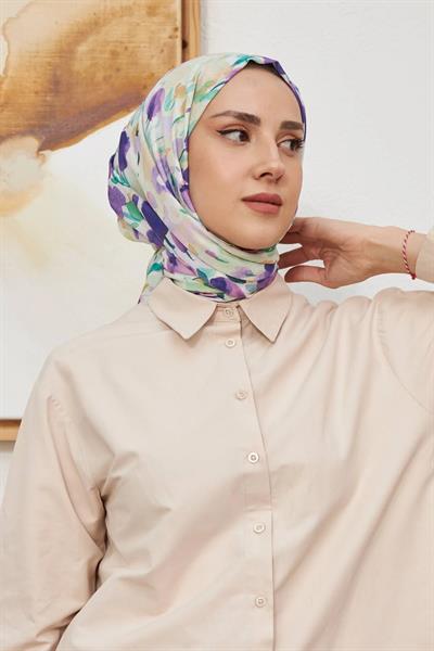 İpekhan Botanik Serisi Mor Pamuk Viskon Şal 3023-07