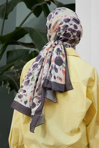 İpekhan Botanik Serisi Patlıcan Mor Pamuk Viskon Şal 3023-08