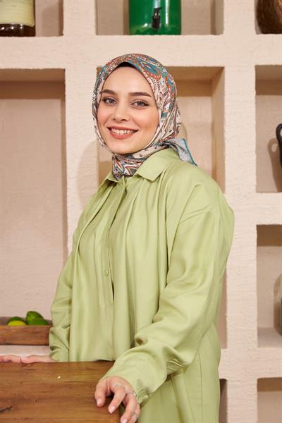 İpekhan Etnik Serisi Petrol Mavi Pamuk Viskon Eşarp 1116-07