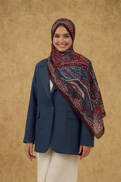 İpekhan Soft Şal Bordo Turkuaz 3053-01