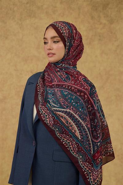İpekhan Soft Şal Bordo Turkuaz 3053-01
