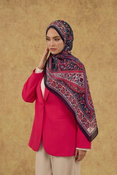 İpekhan Soft Şal Krem Mor 3051-09