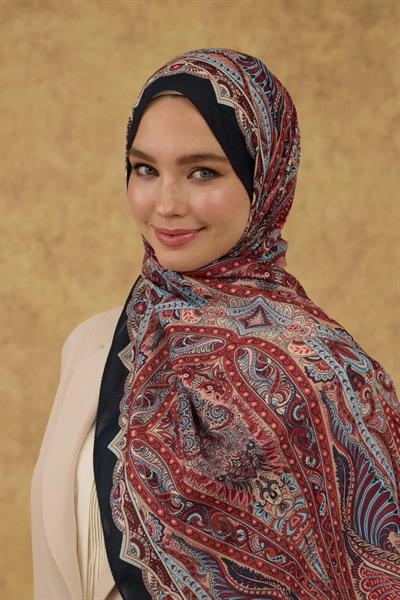 İpekhan Soft Şal Lacivert Somon 3052-10