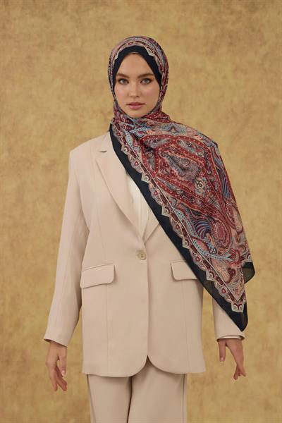 İpekhan Soft Şal Lacivert Somon 3052-10