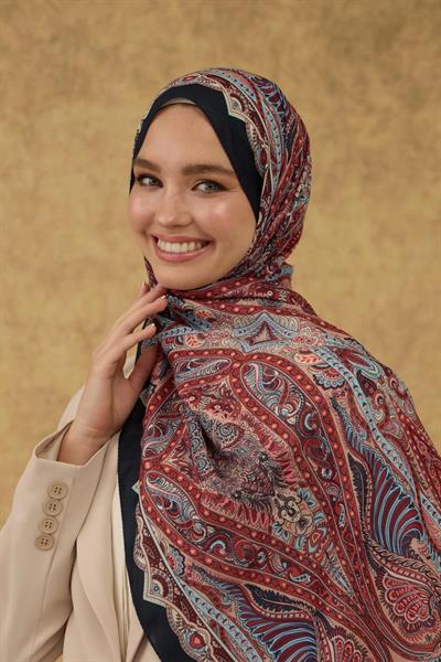 İpekhan Soft Şal Lacivert Somon 3052-10