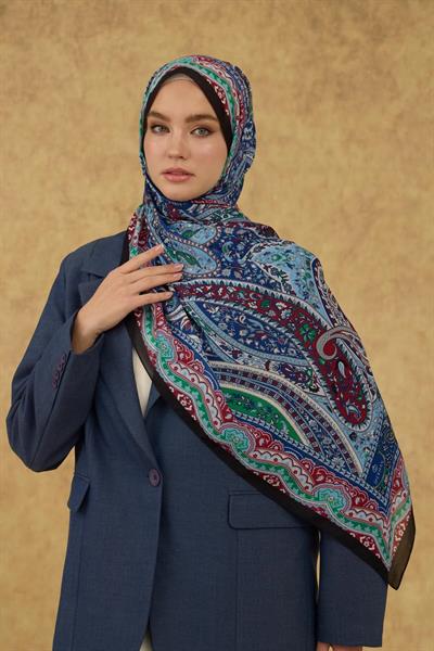 İpekhan Soft Şal Siyah Mavi 3053-16