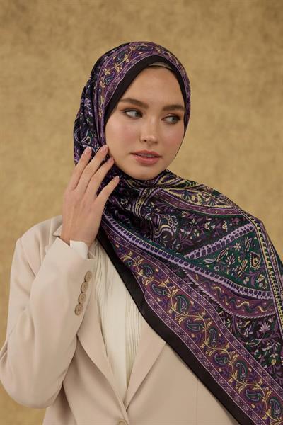 İpekhan Soft Şal Siyah Mor 3051-16