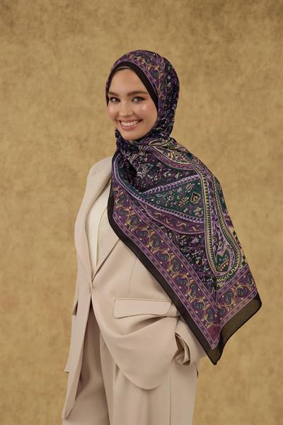 İpekhan Soft Şal Siyah Mor 3051-16
