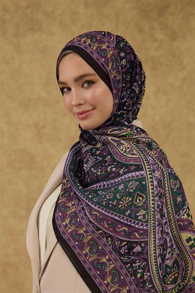 İpekhan Soft Şal Siyah Mor 3051-16