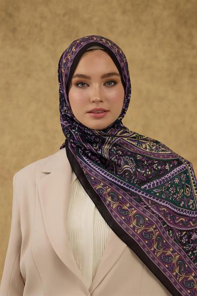 İpekhan Soft Şal Siyah Mor 3051-16