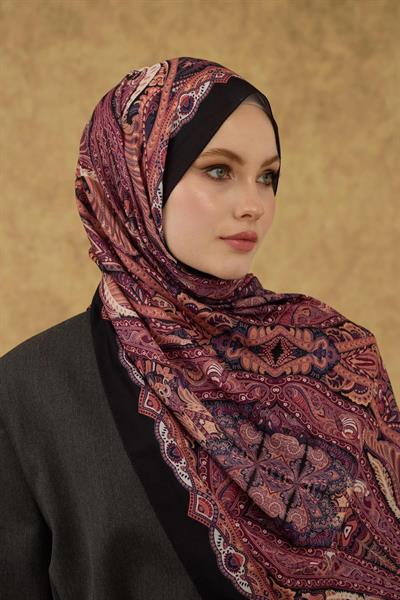 İpekhan Soft Şal Siyah Pembe 3052-17