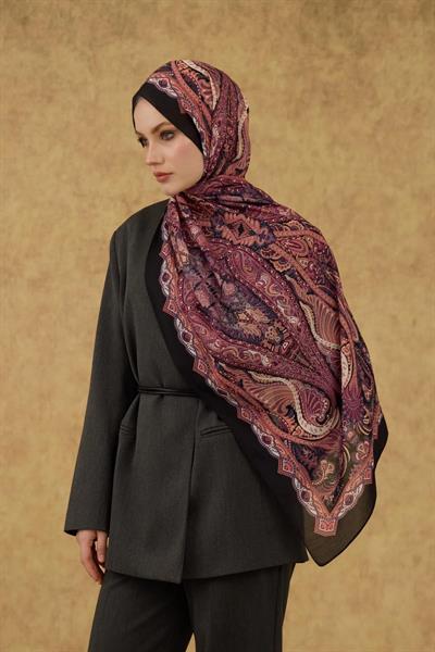 İpekhan Soft Şal Siyah Pembe 3052-17