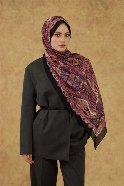 İpekhan Soft Şal Siyah Pembe 3052-17