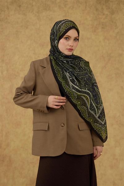 İpekhan Soft Şal Siyah Yeşil 3053-18