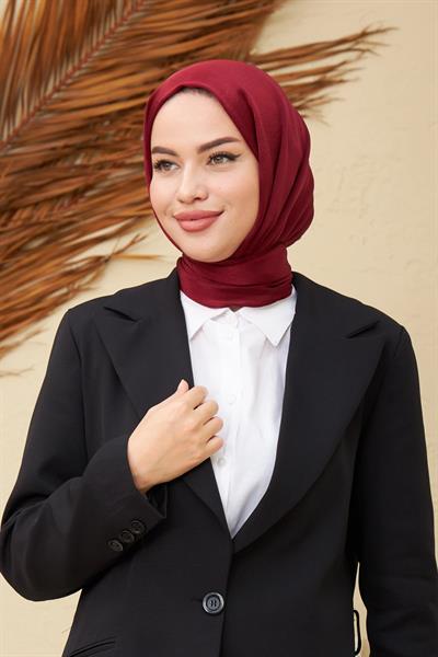 Janjan Çift Taraflı Şal Bordo