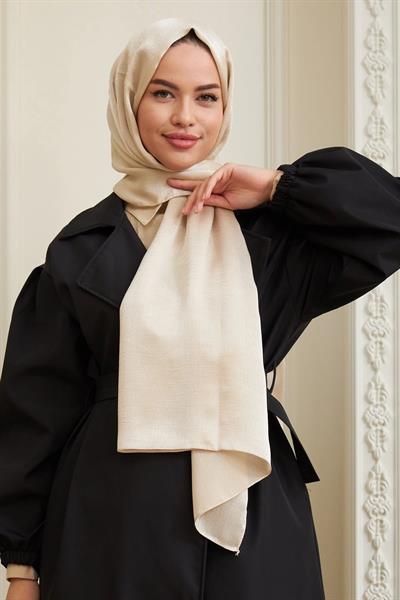 Janjan Çift Taraflı Şal Ekru