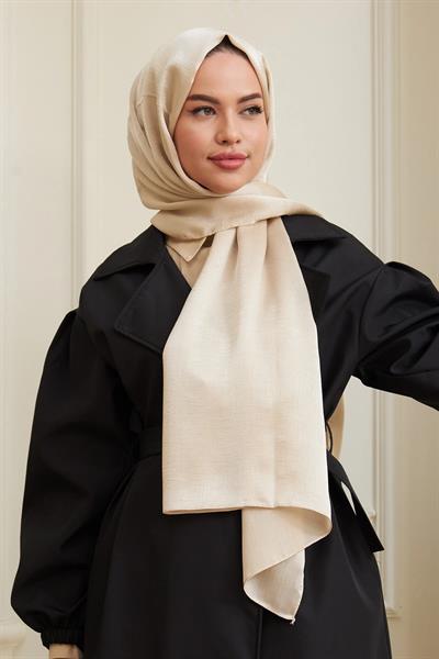 Janjan Çift Taraflı Şal Ekru