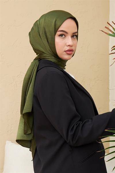 Janjan Çift Taraflı Şal Haki Yeşil