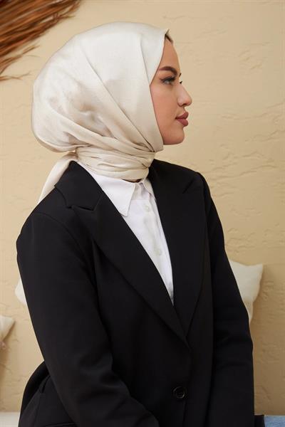 Janjan Çift Taraflı Şal İnci Beyaz