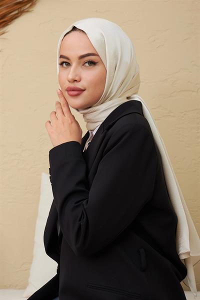 Janjan Çift Taraflı Şal İnci Beyaz