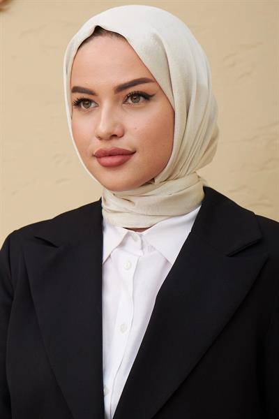 Janjan Çift Taraflı Şal İnci Beyaz