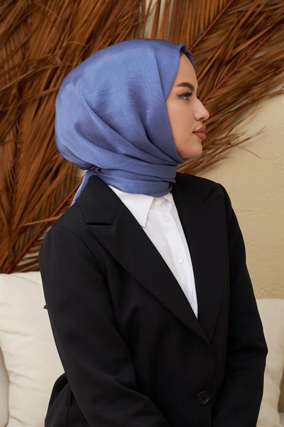 Janjan Çift Taraflı Şal İndigo Mavi