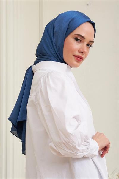 Janjan Çift Taraflı Şal Kot Mavi