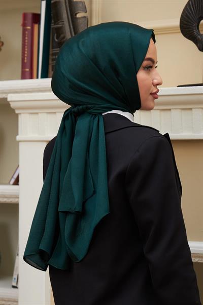 Janjan Çift Taraflı Şal Koyu Zümrüt