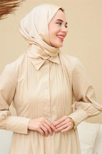 Janjan Çift Taraflı Şal Krem