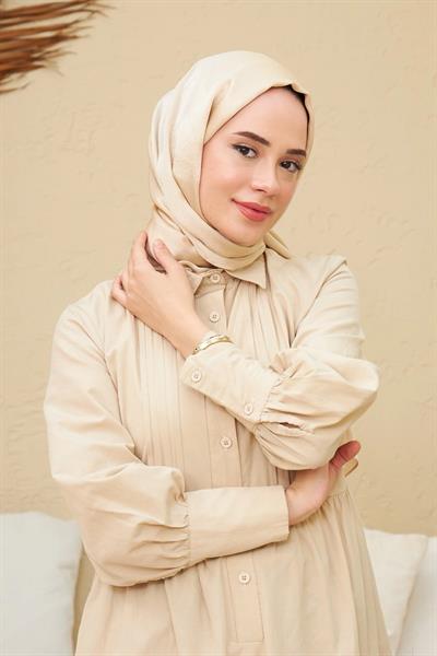 Janjan Çift Taraflı Şal Krem