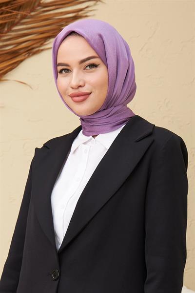 Janjan Çift Taraflı Şal Lila