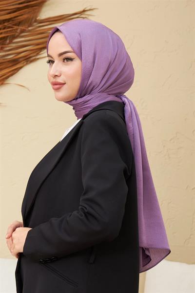 Janjan Çift Taraflı Şal Lila