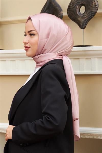 Janjan Çift Taraflı Şal Pudra Pembe