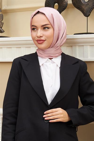 Janjan Çift Taraflı Şal Pudra Pembe
