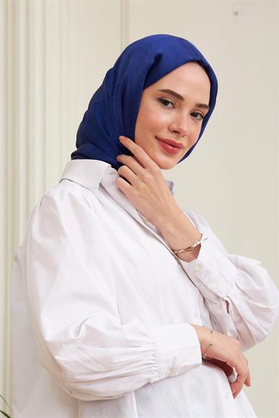 Janjan Çift Taraflı Şal Sax Mavi