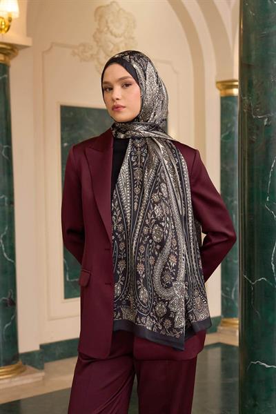 Kahve Vizon Hint Vual Şal -  5009-22