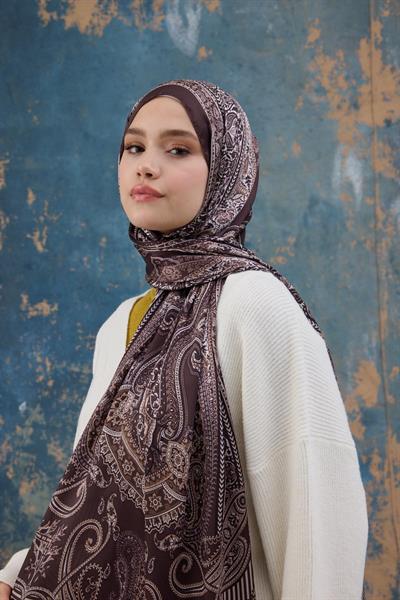 Kahverengi Hint Vual Şal -  5008-07