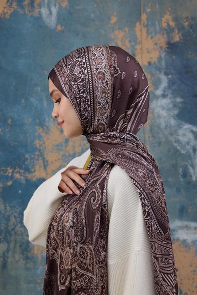 Kahverengi Hint Vual Şal -  5008-07