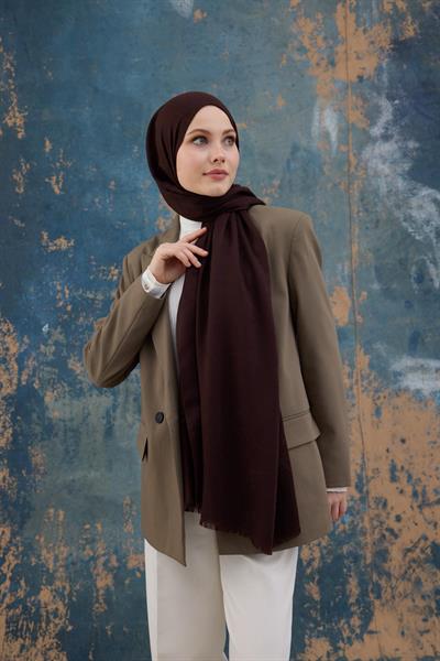 Kare Desen Pamuk Jakar Şal Acı Kahve 8012-16