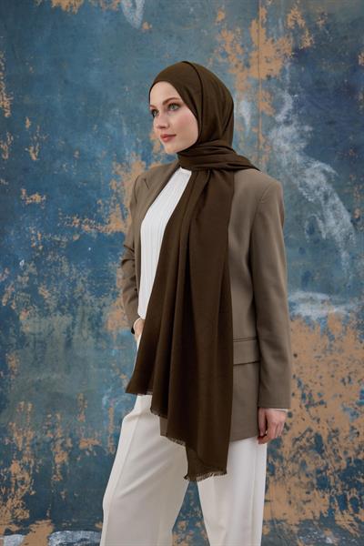 Kare Desen Pamuk Jakar Şal Haki 8012-18