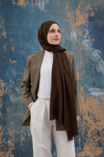 Kare Desen Pamuk Jakar Şal Haki 8012-18