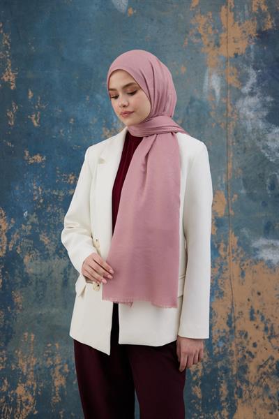 Kare Desen Pamuk Jakar Şal Pembe 8012-17