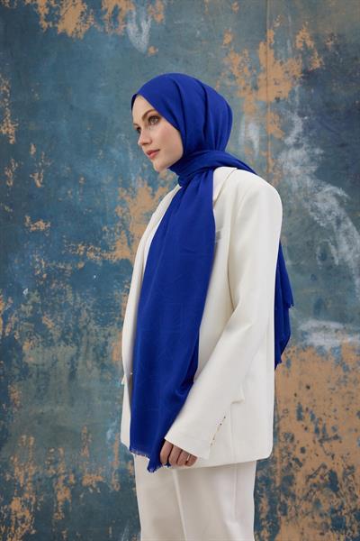 Kare Desen Pamuk Jakar Şal Saks 8012-12